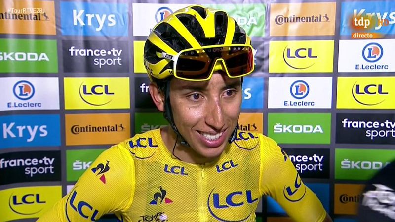 El colombiano Egan Bernal asegur� sentir "una felicidad que no se puede describir" tras cruzar la meta de Par�s en la �ltima etapa del Tour de Francia que le consagra como el primer colombiano en ganar la ronda gala.