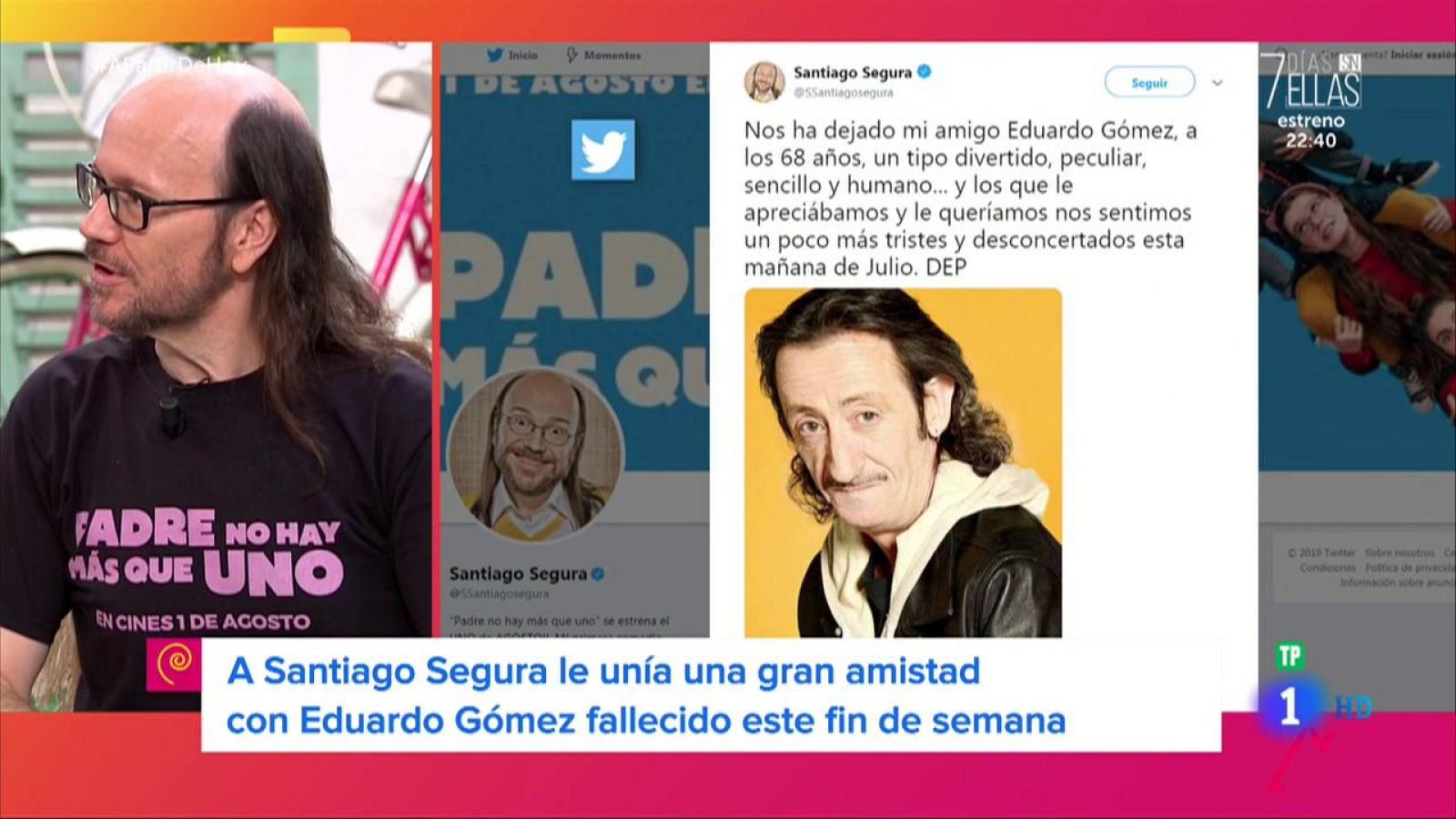 Santiago Segura recuerda al actor Eduardo Gómez