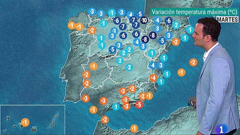 Descenso de temperaturas en la mitad norte, Cantábrico y alto Ebro