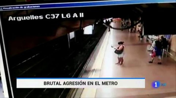 Telediario 1 - Detenido por empujar a las vías del metro de Madrid a un joven, que resulta herido leve
