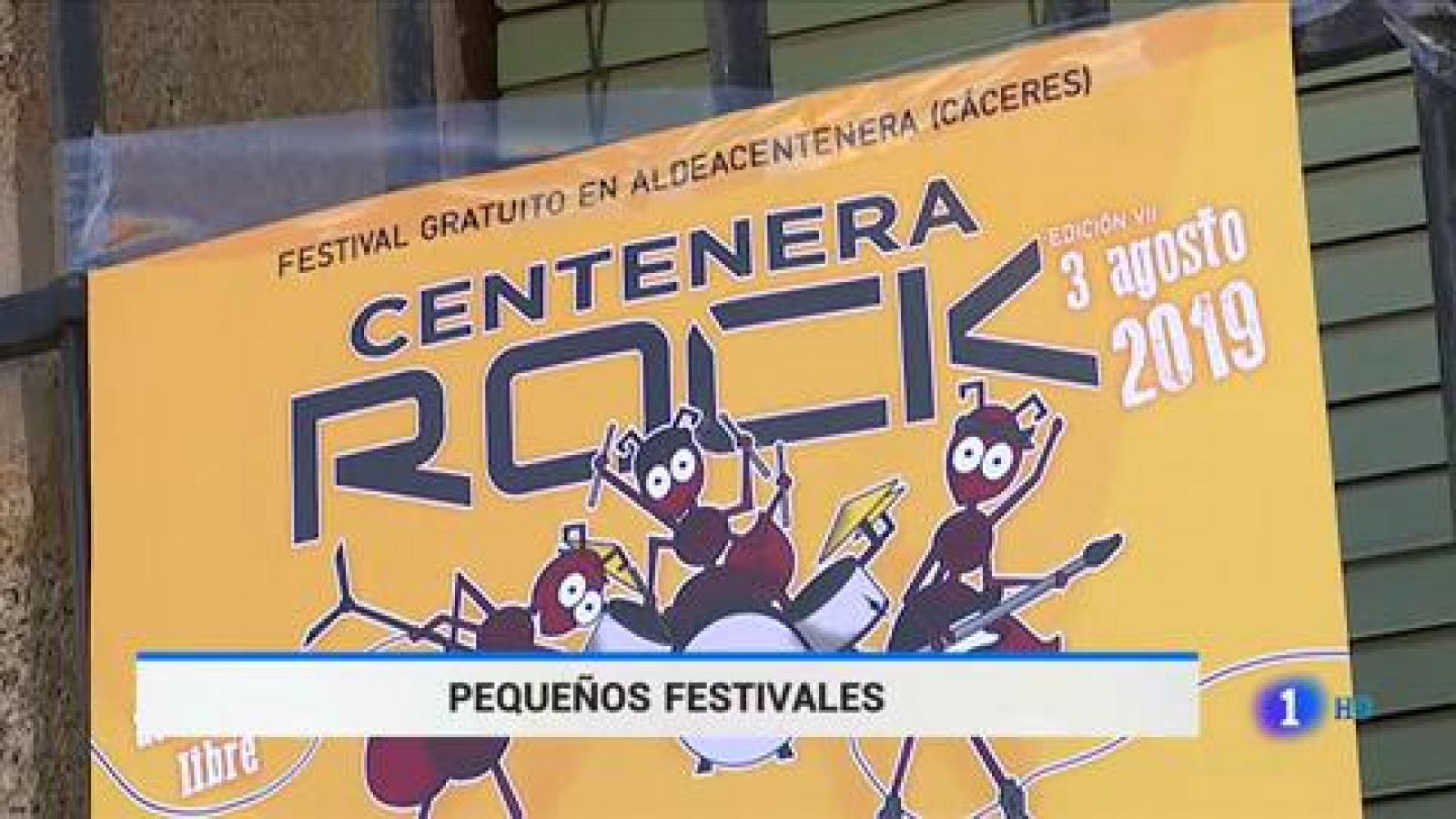 Telediario 1: Centenera Rock, 6 grupos en cartel, escenario listo en la plaza y entrada gratuita | RTVE Play