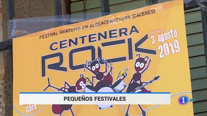 Telediario 1 - Centenera Rock, 6 grupos en cartel, escenario listo en la plaza y entrada gratuita
