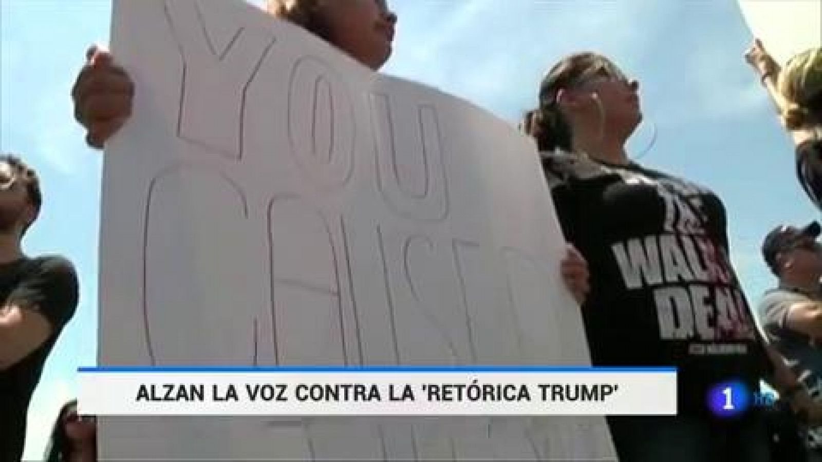 Telediario 1: Trump es recibido en El Paso, Texas, con protestas contra la venta indiscriminada de armas | RTVE Play
