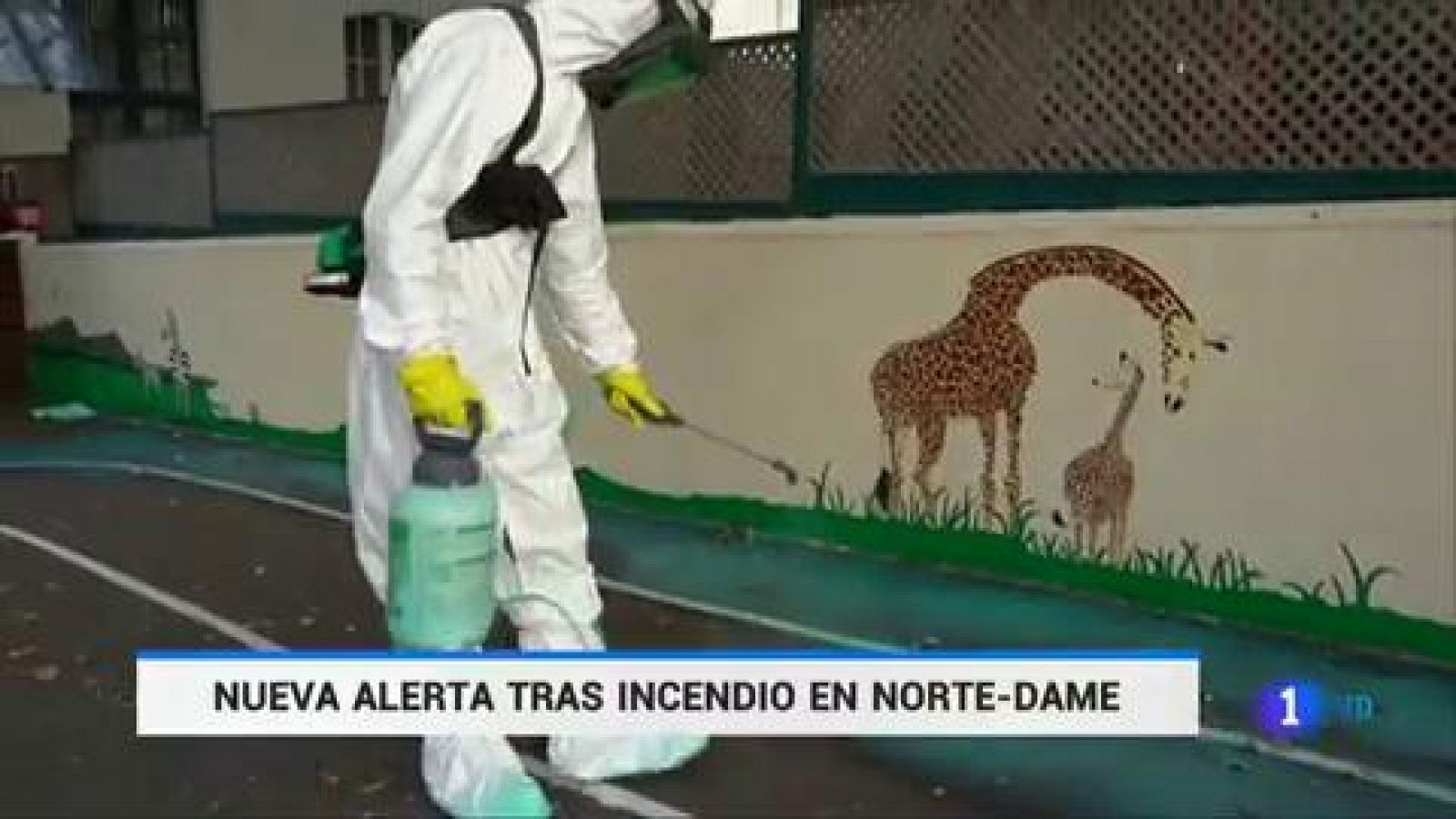 Telediario 1: Desinfectan varios colegios cercanos a Notre Dame por la contaminación por plomo causada por el incendio | RTVE Play