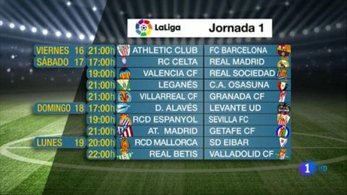 Telediario 1 - Así quedan los horarios de Liga