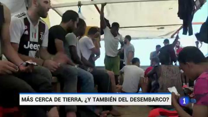 Telediario 1 - El desembarco del Open Arms, más cerca a pesar de Salvini