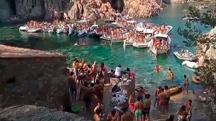 Telediario 1 - Se instalarán boyas en calas protegidas de la Costa Brava para impedir fiestas