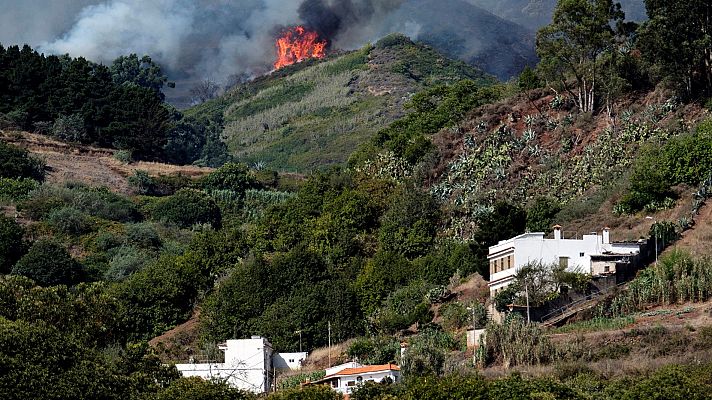 El incendio forestal de Valleseco, Gran Canaria, está descontrolado y es "muy virulento"