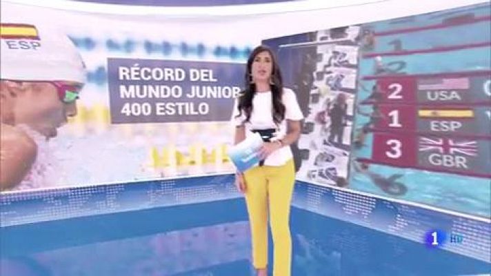 Telediario 1 - Alba Vázquez bate el récord del mundo junior de 400 estilos