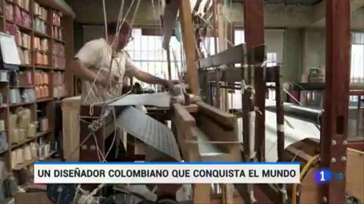 Telediario 1 - Jorge Lizarazo, un original diseñador que hace arte con fibras y tejidos