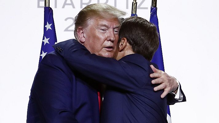 Telediario 1 - Macron y Trump alivian tensiones en un G7 con la atención en China, Irán, el Brexit y el Amazonas