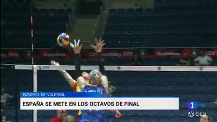 Telediario 1 - España pierde con Rusia pero pasa a octavos de final del Europeo de voleibol