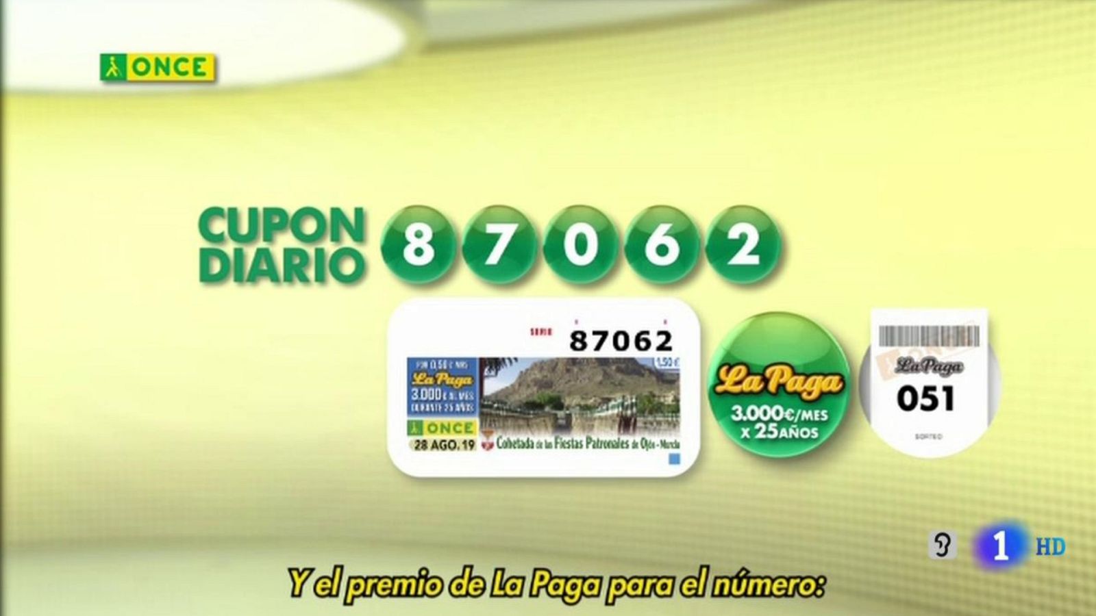 Sorteo ONCE - 28/08/19 - ver ahora