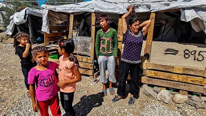 El campamento de recepción de refugiados de Moria en la isla griega de Lesbos está desbordado
