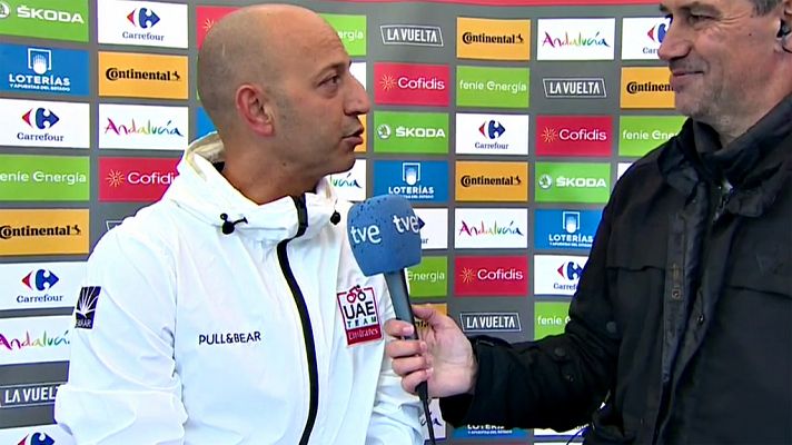Vuelta ciclista a España - Vuelta 2019 | Josean Matxin: "El tramo de tierra ha ayudado a que el granizo hubiese sido más perjudicial"