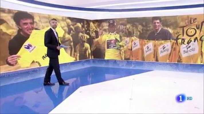 Telediario 1 - La exposición de Miguel Soro pone acento español al homenaje de Pau a los vencedores españoles del Tour