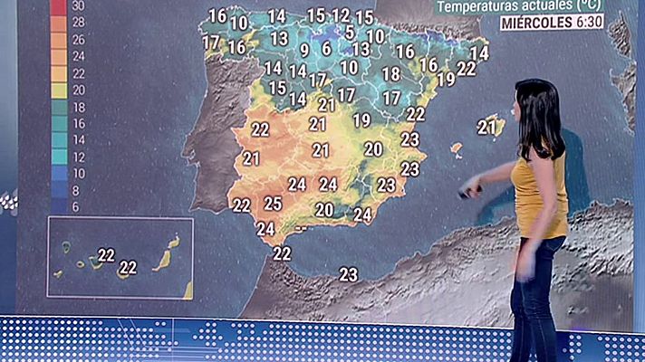 Temperaturas en descenso en Galicia y en área cantábrica y tormentas en el sureste peninsular