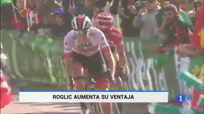 Telediario 1 - Vuelta 2019 | Pogaçar y Roglic clavan la bandera de Eslovenia en Los Machucos