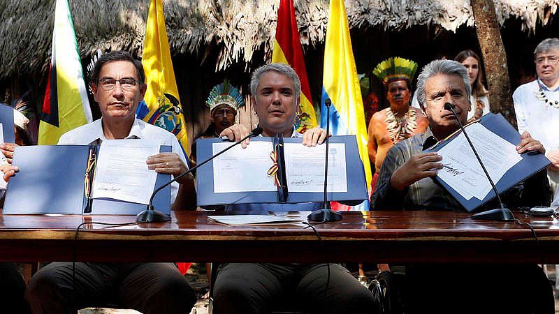 Siete países de América del Sur firman el "Pacto de Leticia" para preservar los recursos de la Amazonía
