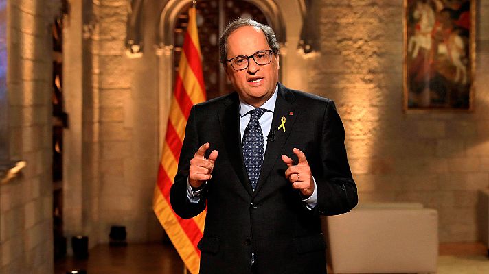 Torra reivindica el derecho a la autodeterminación y anima a los catalanes a "no detenerse"