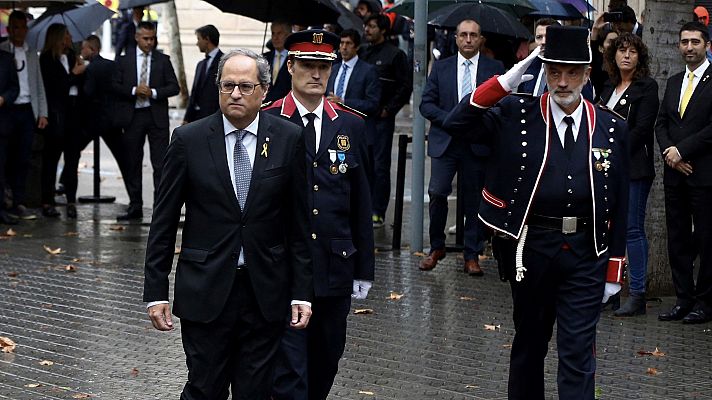 Telediario 1 - JxCat y ERC aparcan sus diferencias antes de la manifestación de la Diada