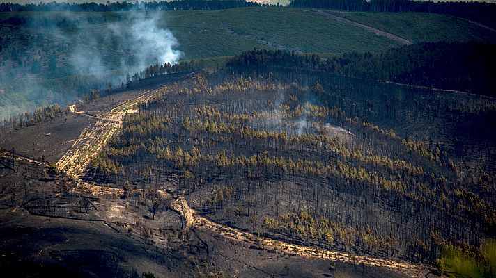 Telediario 1 - Controlado el incendio de A Gudiña tras quemar cientos de hectáreas