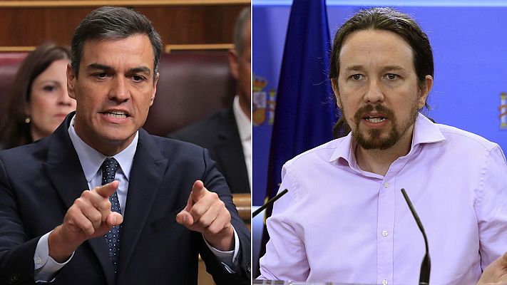 Telediario 1 - Sánchez asegura que no podría dormir con Iglesias en el Gobierno y éste le acusa de mentir