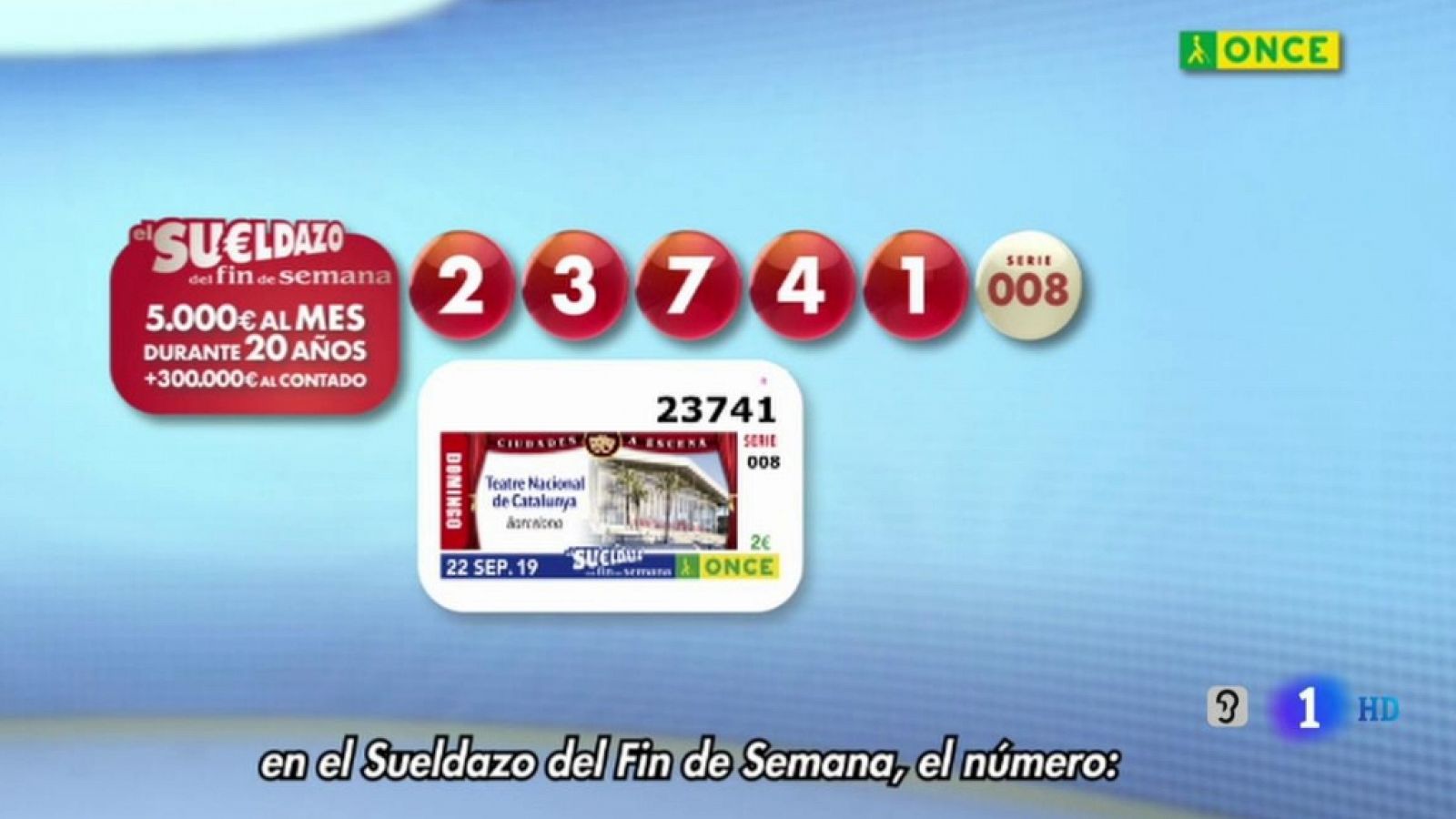 Sorteos ONCE: Sorteo ONCE - 22/09/19 | RTVE Play