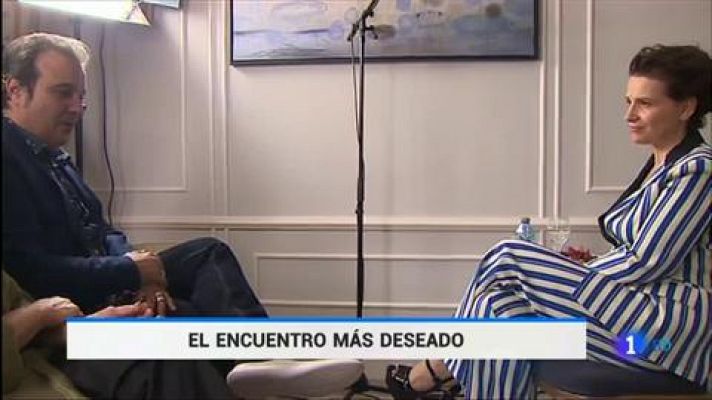 Telediario 1 - Juliette Binoche deslumbra en el Festival de Cine de San Sebastián, donde ha presentado la nueva película de Koreeda