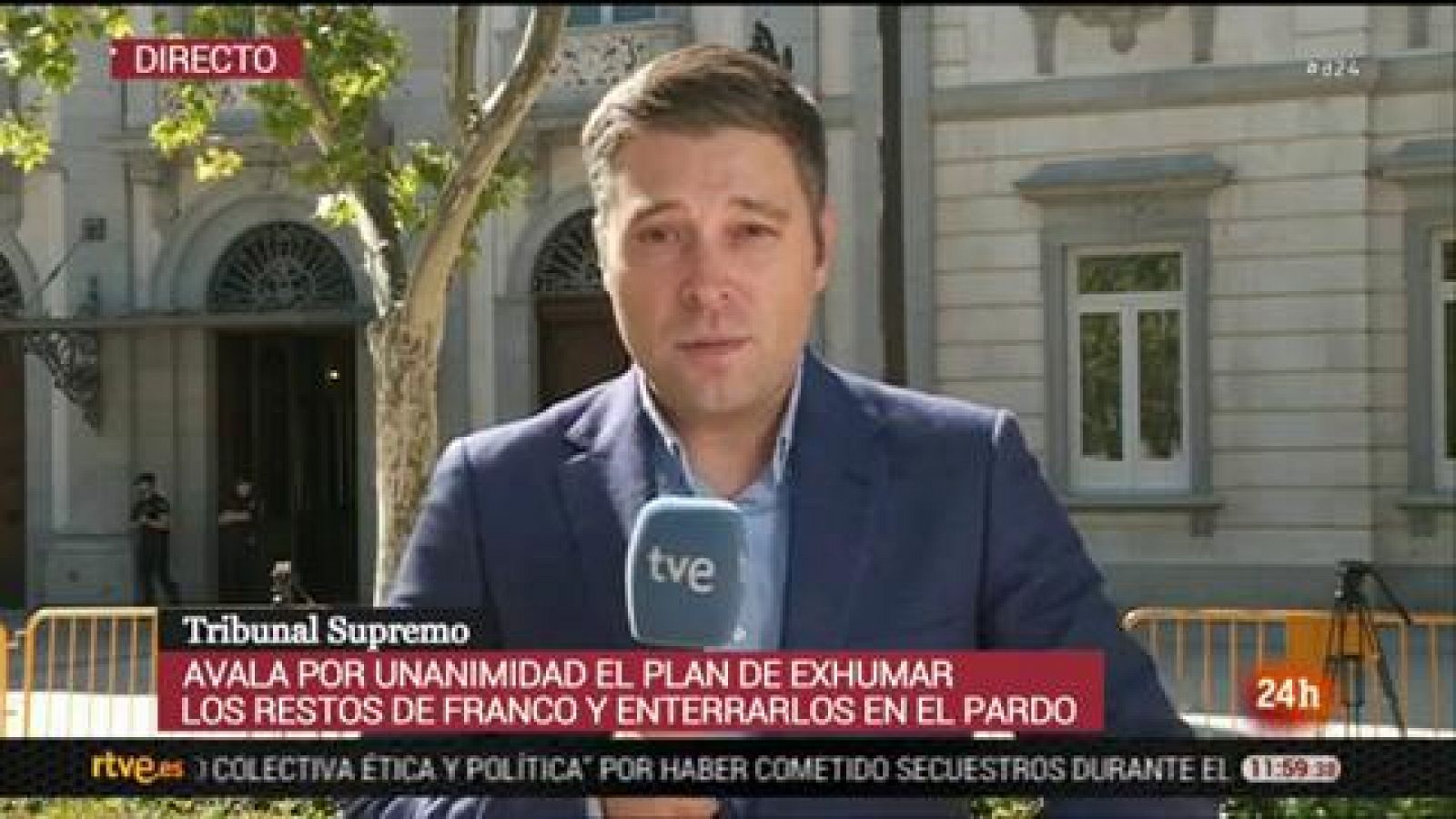Informativo 24h: El Supremo avala la exhumación de Franco y su traslado a El Pardo, como acordó el Gobierno | RTVE Play