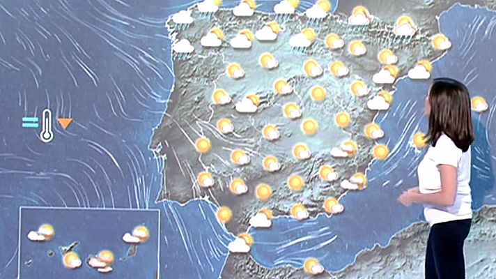 Lluvias en el extremo norte peninsular y temperaturas en claro descenso