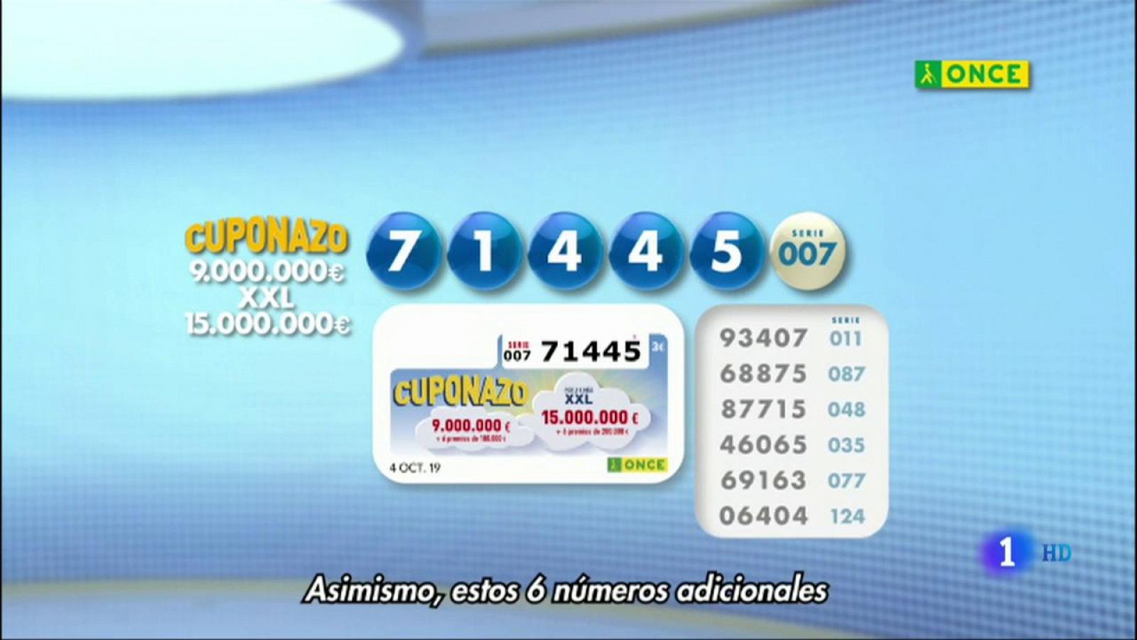 Sorteo ONCE - 04/10/19 - RTVE.es