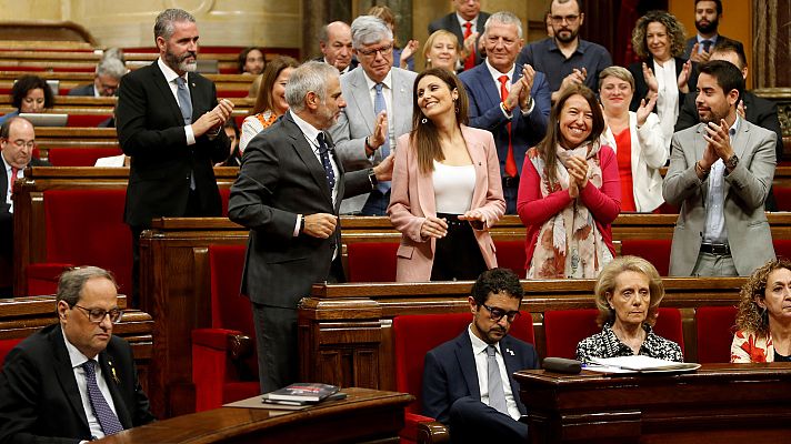 Telediario 1 - Moción de censura a Torra en el Parlament sin mayoría para que se apruebe