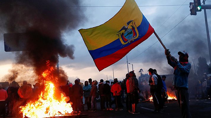 Telediario 1 - Tensiones en las marchas con la austeridad en Ecuador