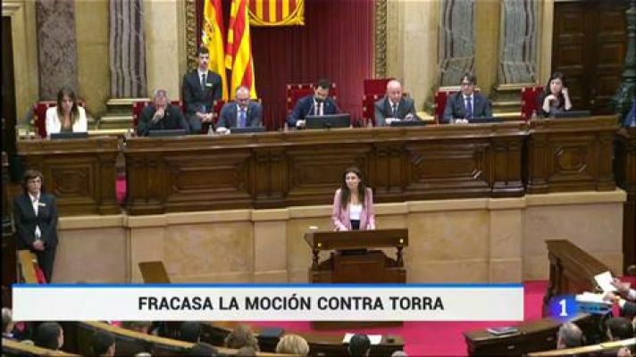 Telediario 1 - La moción de censura de Ciudadanos contra Torra fracasa