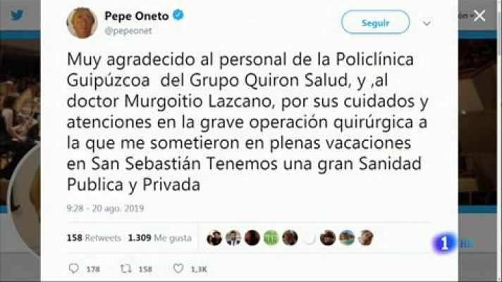 Telediario 1 - Muere Pepe Oneto