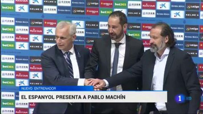 Telediario 1 - El Espanyol presenta a Pablo Machín como nuevo entrenador perico