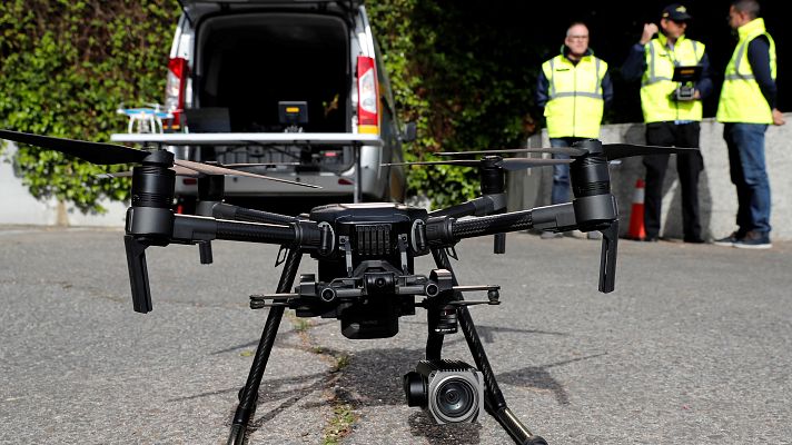 Telediario 1 - Un dron para prevenir a los conductores en tiempo real
