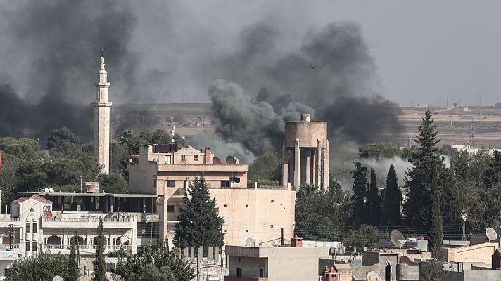 Telediario 1 - Aumenta la tensión en las localidades de la frontera entre Turquía y Siria debido a la ofensiva de Erdogan