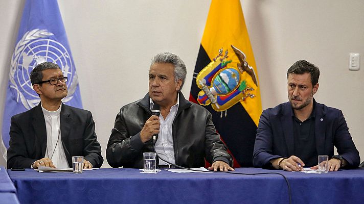 Telediario 1 - Acuerdo en Ecuador para eliminar el decreto de la gasolina