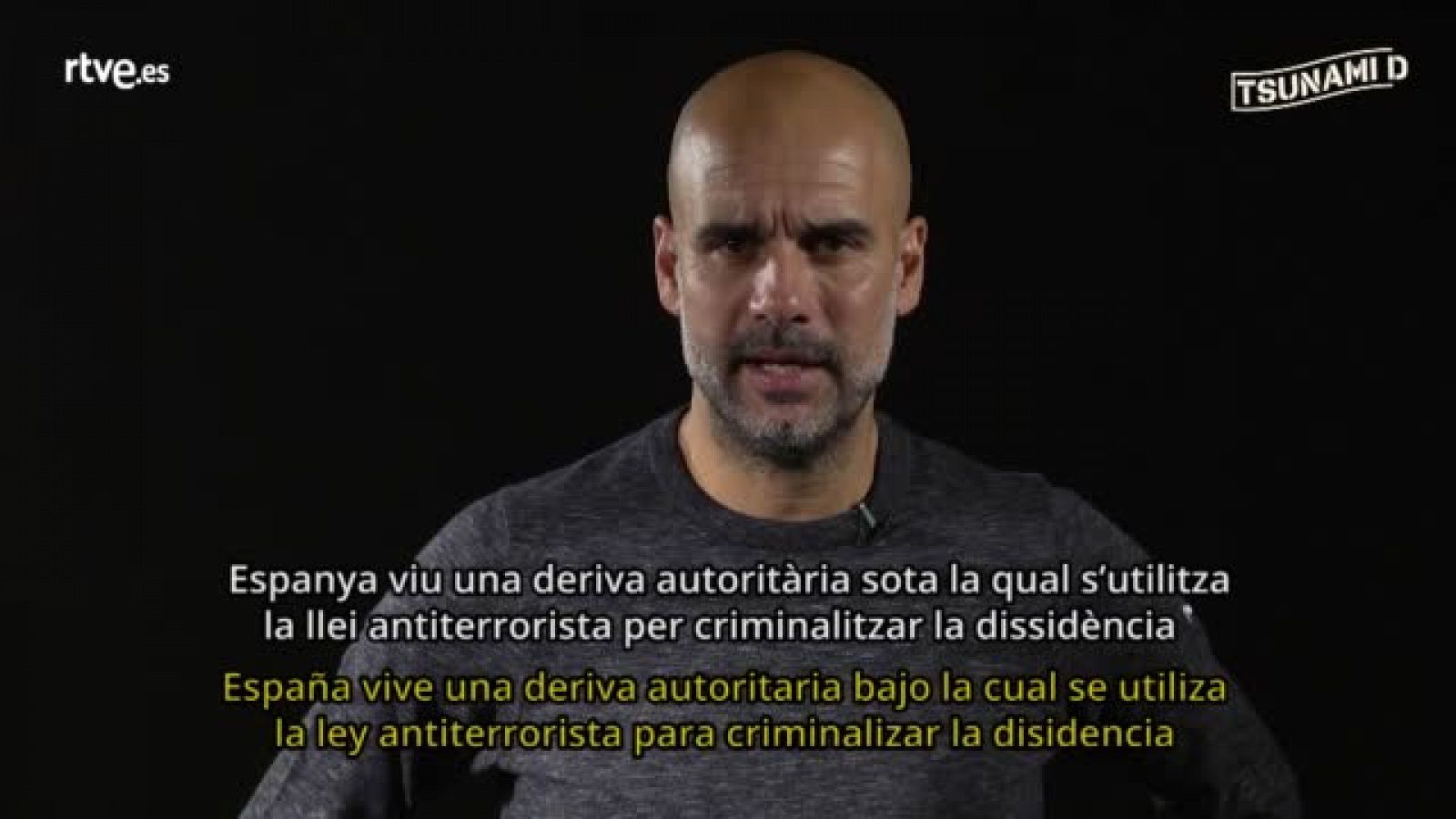 Pep Guardiola pone voz a un vídeo de Tsunami Democràtic