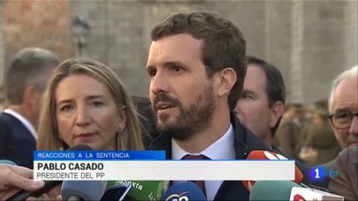 Telediario 1 - Casado quiere la recuperación de competencias de administración penitenciaria y Calvo recuerda que "lo que toca" es ayudar al Gobierno
