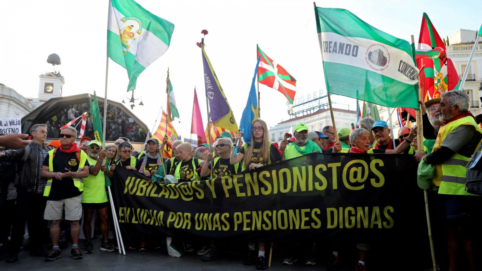 La mañana - Los pensionistas se concentran en la Puerta del Sol