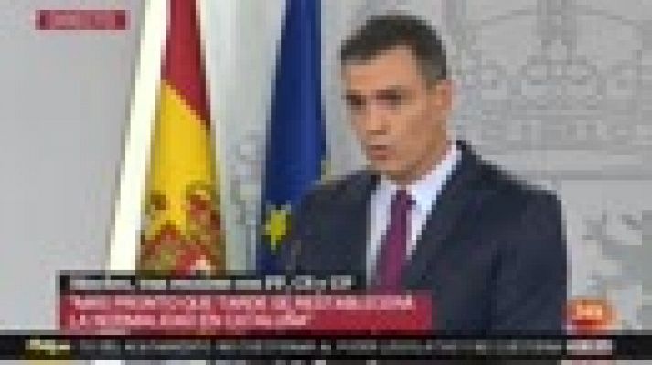 Informativo 24h - Sánchez "modulará" su respuesta en función de "la actitud y las decisiones" de los responsables políticos catalanes