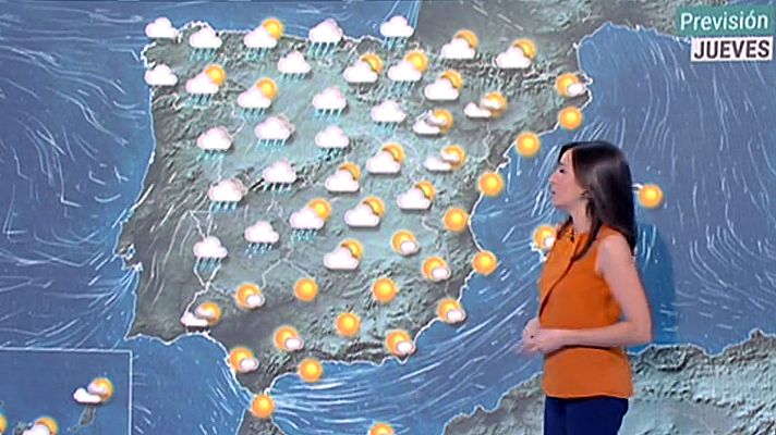Telediario 1 - Lluvias en el noroeste y fuerte viento en Galicia y en el Cantábrico