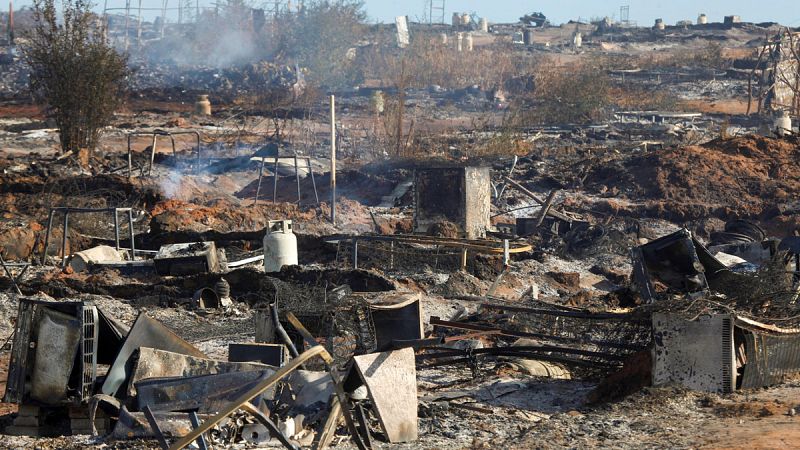 Un incendio en un campamento chabolista de Lepe deja a 145 personas en la calle
