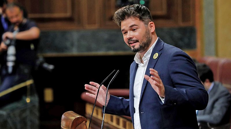 Rufián (ERC): "Es inadmisible que haya nazis al grito de 'Viva Hitler, viva Franco', que vayan dando palos, y con compadreo con los mossos"