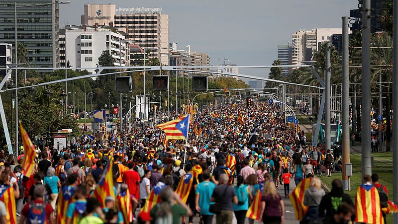 Las "Marchas por la libertad" llegan a Barcelona desde distintos puntos de Catalu�a