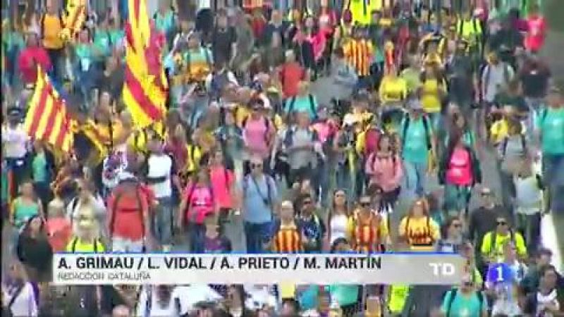 Las "Marchas por la libertad" llegan a Barcelona desde distintos puntos de Catalua