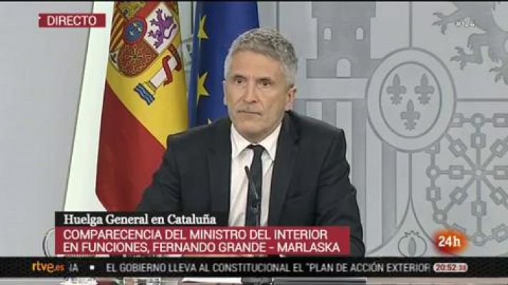 Marlaska avisa a los "independentistas violentos" de penas de hasta seis años de prisión